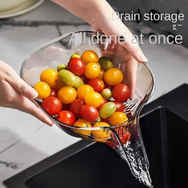 New Multifunctional Drain Basket Drain Bowl Household Sink Vegetable Basin Kitchen Rice Washing Machine Colander Fruit Plate