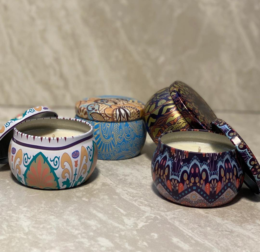 1PC Vintage Candle Tin Can Candy Fragrance Candle  Random Colours