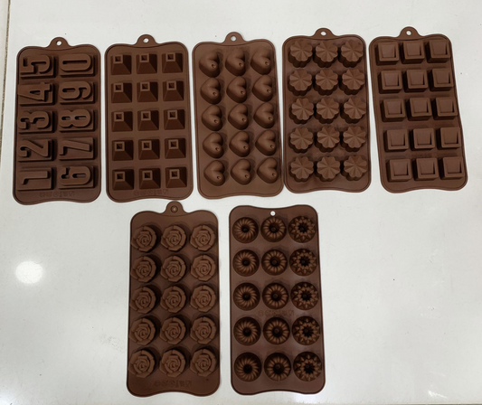 Silicone Chocolate Molds,Flowers, Hearts, Stars, ETE Shapes Chocolate Molds- Easy To Use and Clean -for DIY Chocolate,Candy,Cake