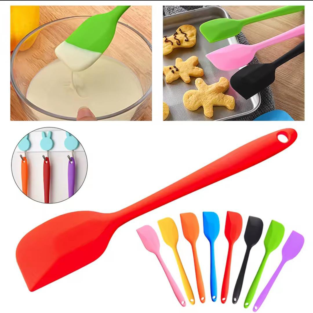 Silicone Kitchen Spatula Colorful Heat Resistant Silicone Scraper Spatula for Baking Cooking Mixing Non Stick Bpa-free Kitchen Tools for Home Restaurant Favorite Cooking Baking Spatulas