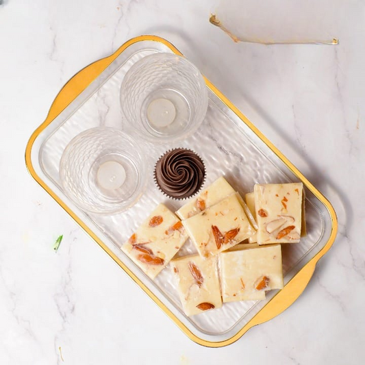 Elegant Rectangular Serving Tray Large Reusable Plastic Party Tray for Desserts Cookies Cakes Cheese Coffee Table Dining Decorative Food Platter Perfect for Parties and Events (1 Pcs)