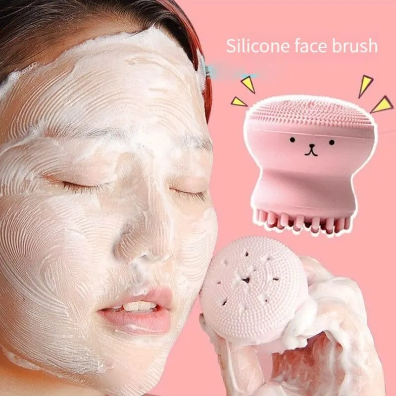 Skin Care Lovely Small Octopus Shape Silicone Facial Cleaning Brush Face and makeup Washing Brush Skin Care Deep Pore Cleaning Exfoliator manicure pedicure