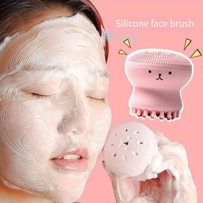 Skin Care Lovely Small Octopus Shape Silicone Facial Cleaning Brush Face and makeup Washing Brush Skin Care Deep Pore Cleaning Exfoliator manicure pedicure
