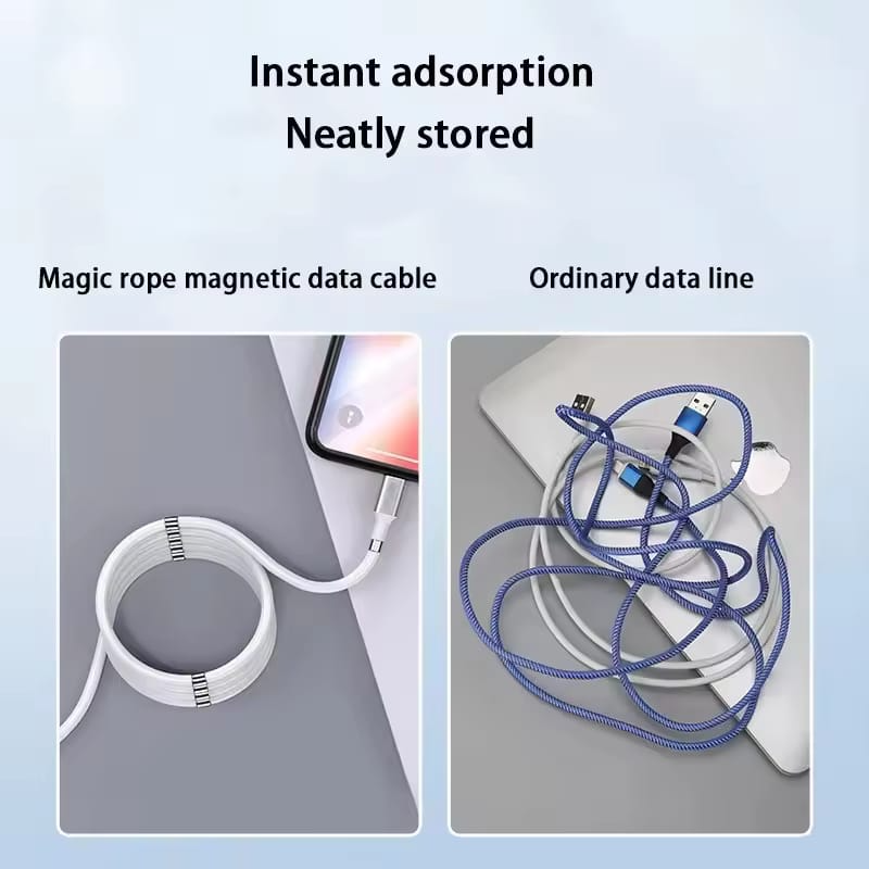 Magnetic Cable Fast Charging Data Transmission Magic Rope Micro USBC Charger Self Windin For PD Lightning Android Huawei Samsung