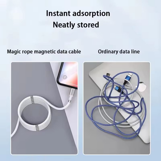 Magnetic Cable Fast Charging Data Transmission Magic Rope Micro USBC Charger Self Windin For PD Lightning Android Huawei Samsung
