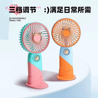 Mini Fan for Exams, Trips or Even Traveling, USB Rechargeable, Handy Stand for Easy Placement Anywhere