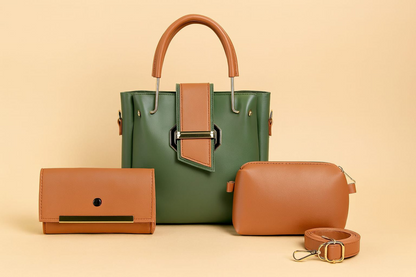 luxury bags 3 piece set PU Soft Leather Hand and Shoulder Bag For Women