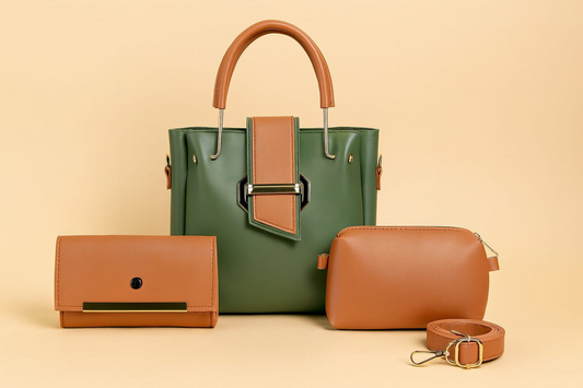 luxury bags 3 piece set PU Soft Leather Hand and Shoulder Bag For Women