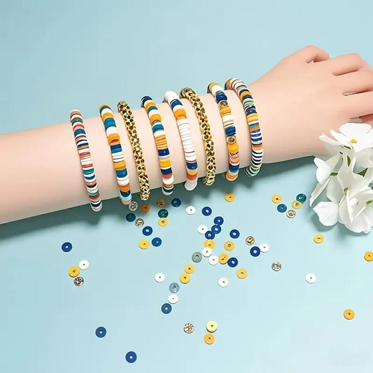 Clay Beads for Bracelet Making Flat Round Spacer Beads Set for DIY Necklace