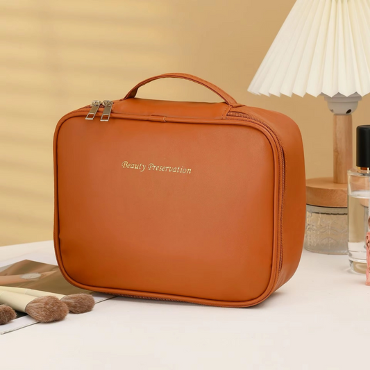 1pcs Multi-compartment toiletry cosmetics bag women travel storage.makeup bag pu leather waterproof makeup bag