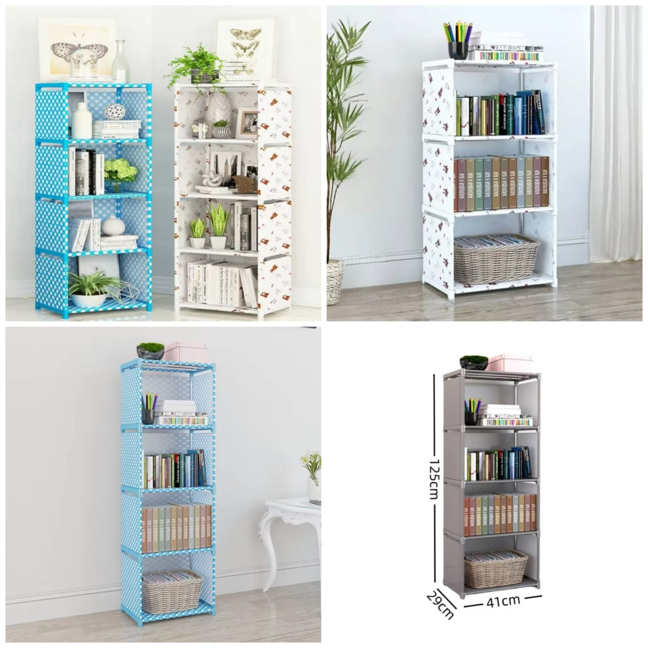 Multipurpose Bookshelf Alloy Steel Metal Storage Shelve For Books Storage Organizer