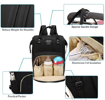 Multifunction Diaper Mummy Bag Large Capacity Travel Bag Waterproof Maternity Bags with Insulated Pockets