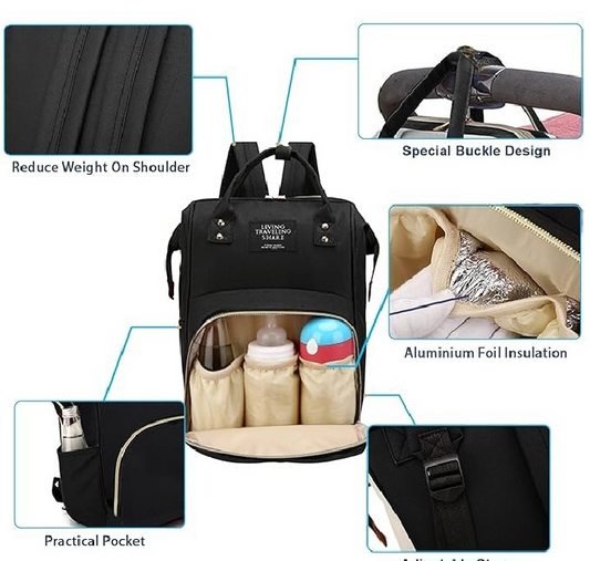 Multifunction Diaper Mummy Bag Large Capacity Travel Bag Waterproof Maternity Bags with Insulated Pockets