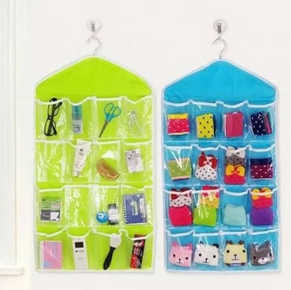 16 Pockets Wall Wardrobe Hanging Organizer Socks Underwear Sundries Sorting Storage Bags Space Saver Wardrobe Organizer Bag
