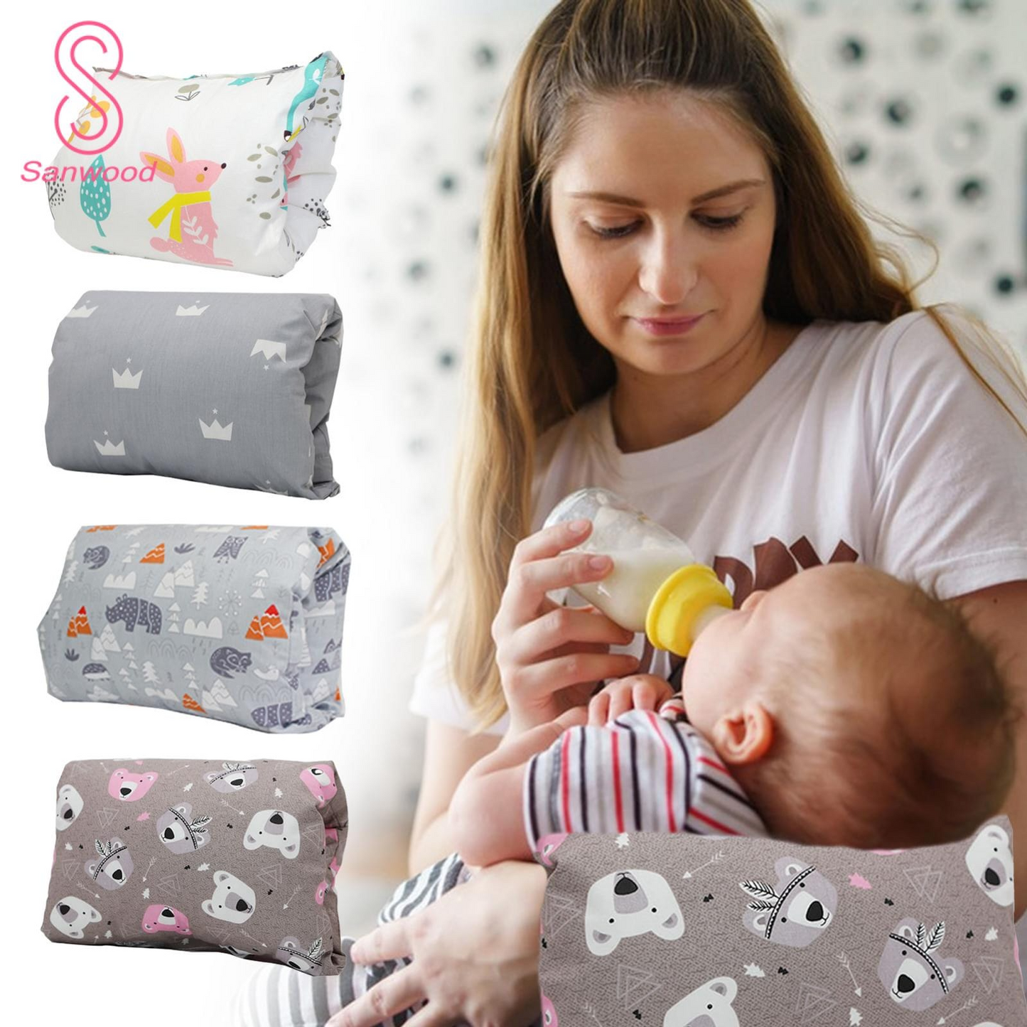 Baby Nursing Pillow Mother's Baby Comfort Breastfeeding Support & Baby Bottle Feeding Positioner Newborn Soft Infant Feeding Pillow for Easy Latching Daraz Baby Products Online Essential Mother Care & Newborn Baby Essentials