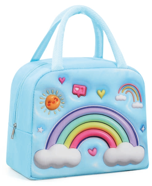 3D Cartoon Children's Lunch Bag Thermal Insulation Aluminum Foil Thick Waterproof Oxford Cloth Bento Bag Portable Tote
