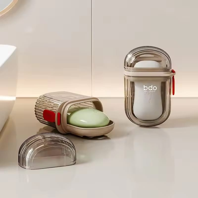 A Portable Soap Case with Lid, Leakproof Travel Soap Dish for Bar Soap, Shower & Bath, Ideal for Traveling, Camping & Gym