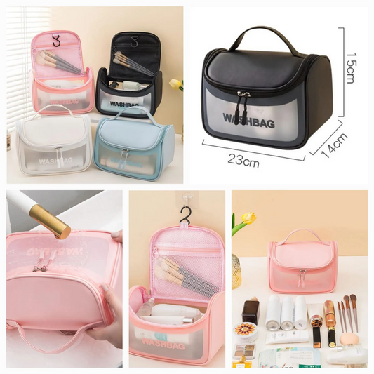 Multipurpose Transparent PVC Zipper Cosmetic Travel Wash Bag Organizer Toiletry Makeup Portable Carry Bag for Women