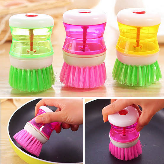 Plastic Cleaning Brush with Liquid Soap Dispenser