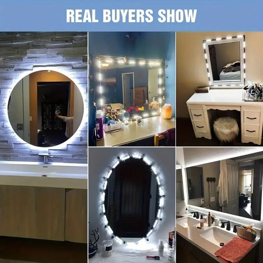 LED Makeup Mirror Lights 30LEDs Dimmable Touch Control Vanity Mirror Lights Bathroom Mirror Light with USB Cable LED Strip Lights Dressing Mirror