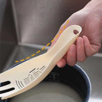 Multifunctional Filter Spoon Kitchen Durable Rice Sieve Washing Spoon  Random Colours