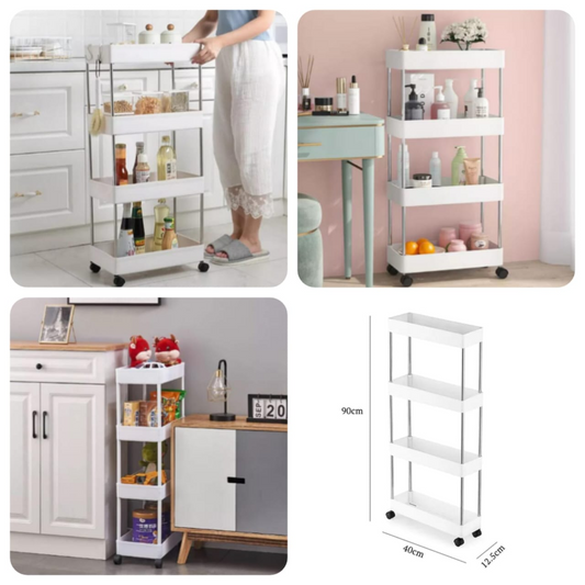 4 Tier Slim Trolley