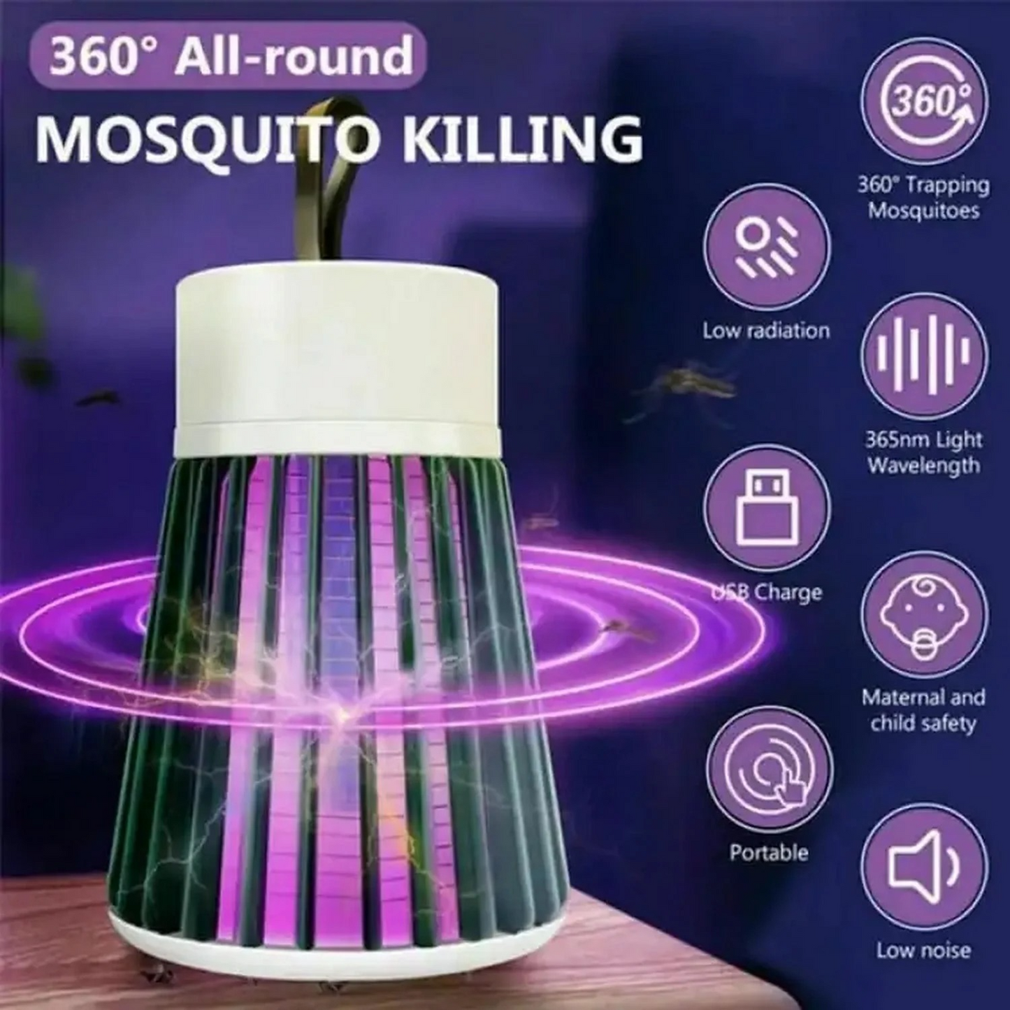 ELECTRIC SHOCK MOSQUITO KILLING LAMP, Electric Shock Mosquito Killer Lamp – Powerful & Safe Insect Control (710)