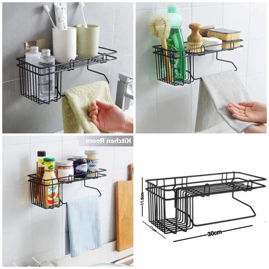 New Bathroom Shelf kitchen Storage Rack Cosmetic Holder No Punch Metal Kitchen Organizer Corner