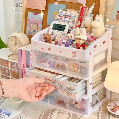 Desktop Cosmetics Storage Box Plastic Storage Rack Drawer Jewelry Box Dressing Table Storage Rack Transparent Finishing Box
