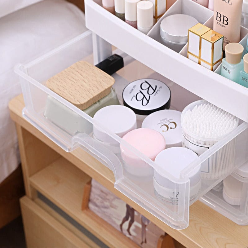 Desktop Cosmetics Storage Box Plastic Storage Rack Drawer Jewelry Box Dressing Table Storage Rack Transparent Finishing Box