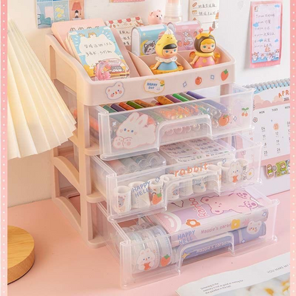 Desktop Cosmetics Storage Box Plastic Storage Rack Drawer Jewelry Box Dressing Table Storage Rack Transparent Finishing Box