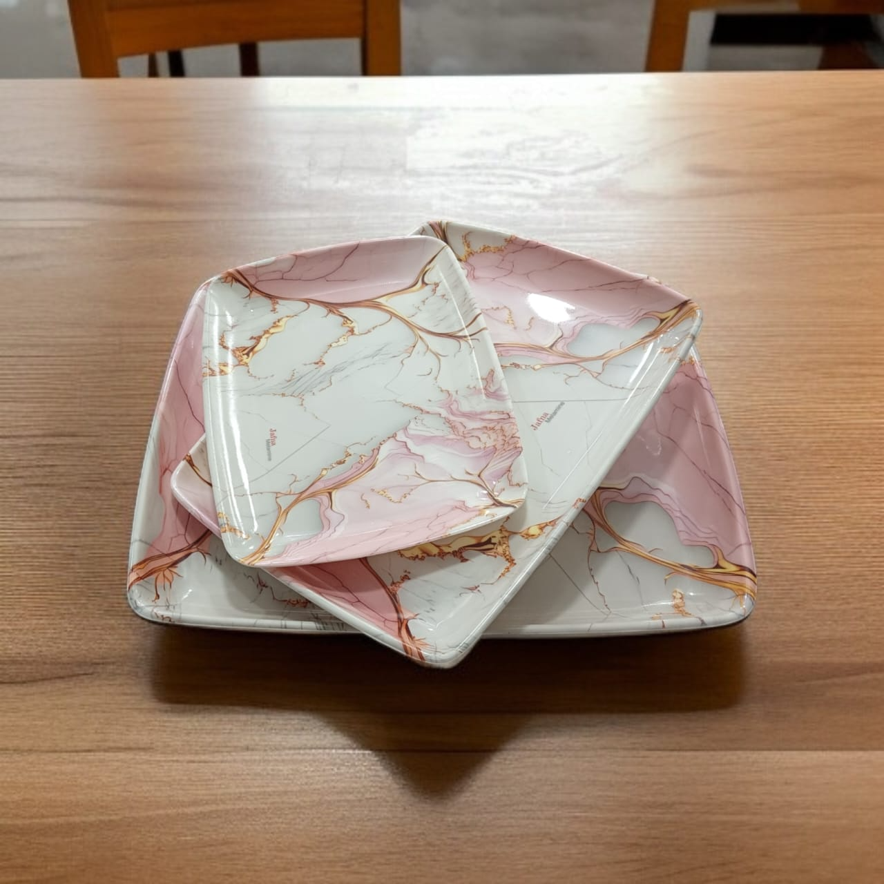 Beautiful serving tray set 3 pieces melamine 100% original quality Fine strong tray set (New Design)