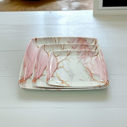 Beautiful serving tray set 3 pieces melamine 100% original quality Fine strong tray set (New Design)