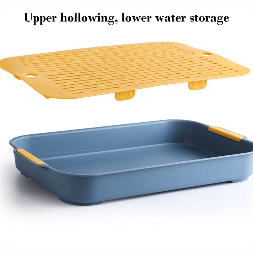 Double Layer Household Rectangular Cup Tray PP Mug Kitchen Cup Dish Durable Sink Tray Drying Storage Rack Fruit Platter