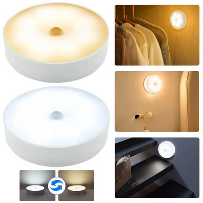 Rechargeable Motion Sensor LED Light for Cabinets Wardrobe Stairs and Hallways