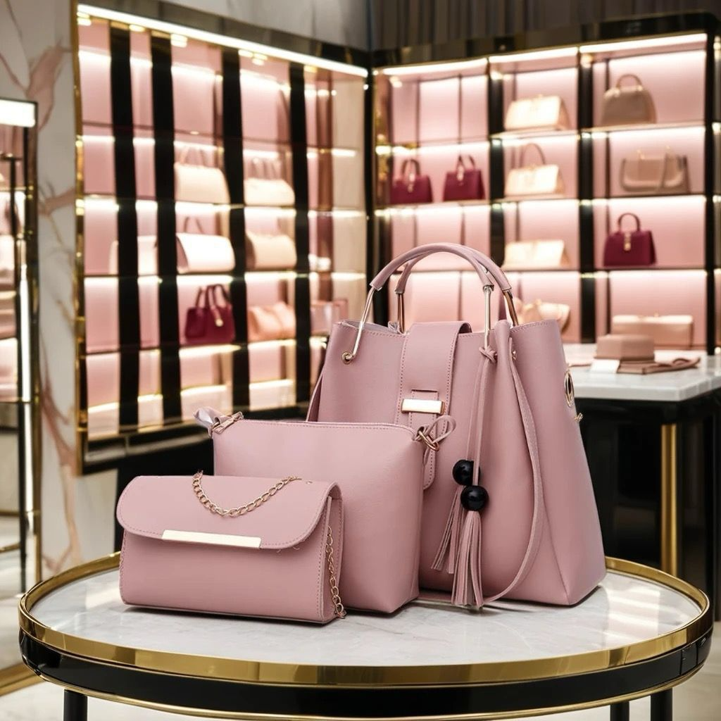 Imported Luxury 3 Piece Bag Set Women’s Cross Body & Shoulded Bag Hand Bag Ladies Purse Ladies Bag