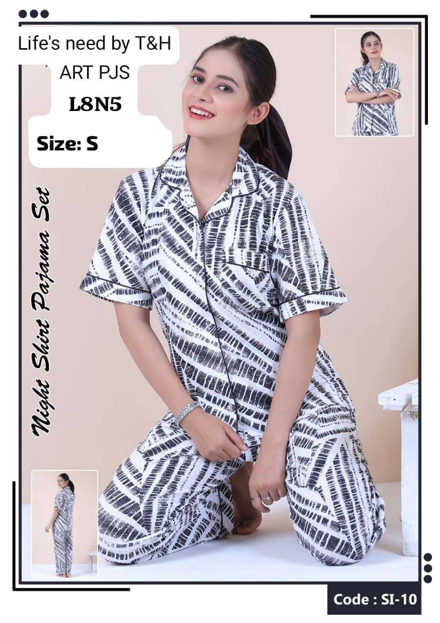 Women Night Suit Set Multicolor Floral Print, Animal Print