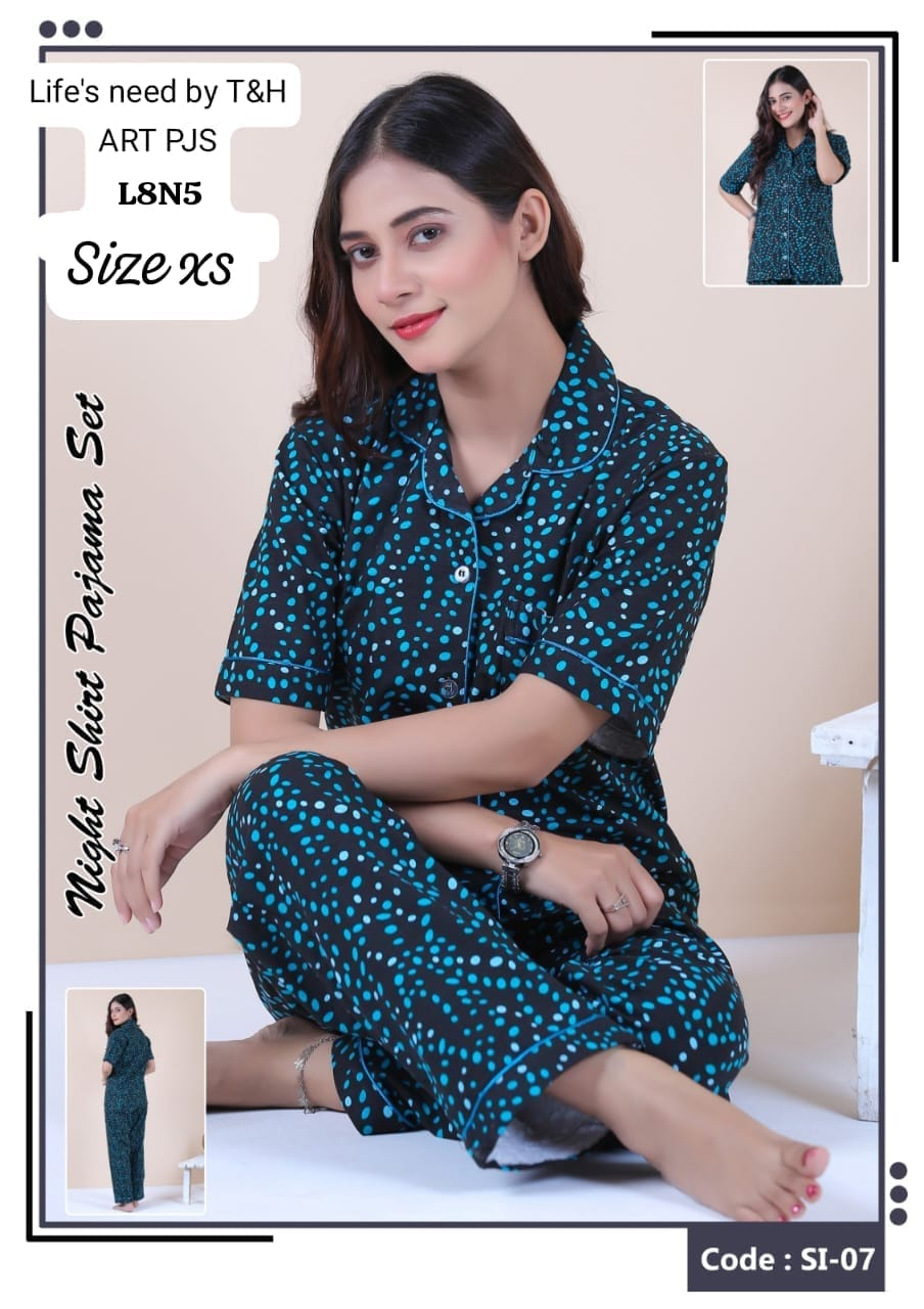 Women Night Suit Set Multicolor Floral Print, Animal Print