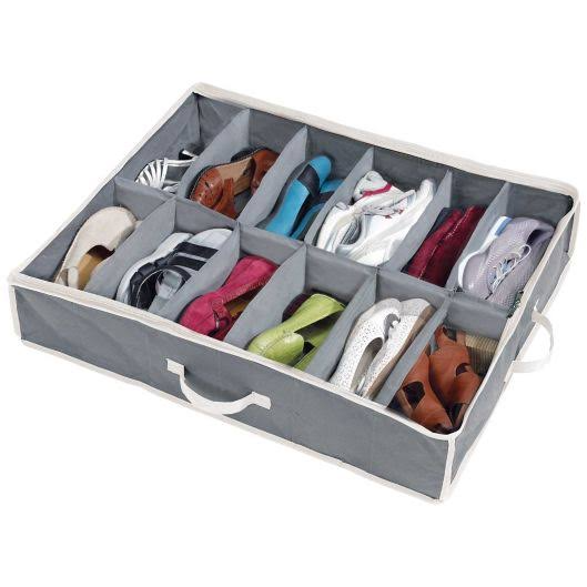 Fabric Shoe Storage with 12 Pairs Holder - Light Brown