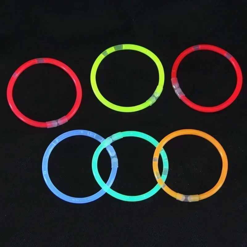 6PCs Mix Colour Birthday Party Fluorescence Light Glow Sticks Bright Colorful Bracelets for Wedding Party DIY Concert Festival Supplies