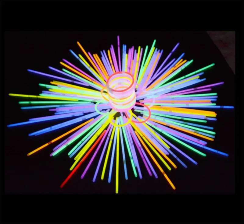 6PCs Mix Colour Birthday Party Fluorescence Light Glow Sticks Bright Colorful Bracelets for Wedding Party DIY Concert Festival Supplies