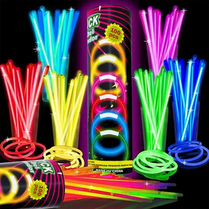 6PCs Mix Colour Birthday Party Fluorescence Light Glow Sticks Bright Colorful Bracelets for Wedding Party DIY Concert Festival Supplies