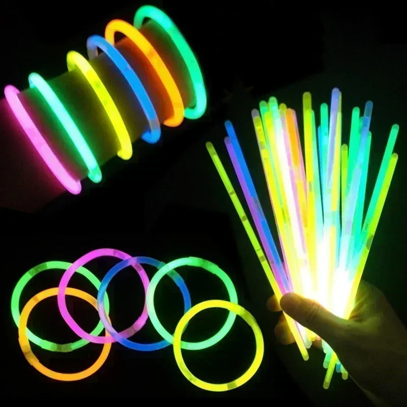 6PCs Mix Colour Birthday Party Fluorescence Light Glow Sticks Bright Colorful Bracelets for Wedding Party DIY Concert Festival Supplies