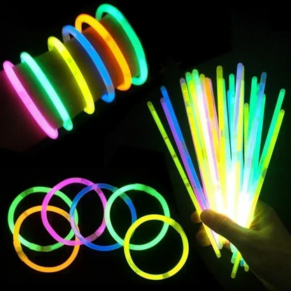 6PCs Mix Colour Birthday Party Fluorescence Light Glow Sticks Bright Colorful Bracelets for Wedding Party DIY Concert Festival Supplies