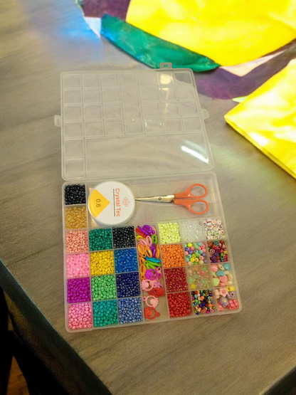 Kids thread beads set art and craft lockets bracelet making Bead & Charms