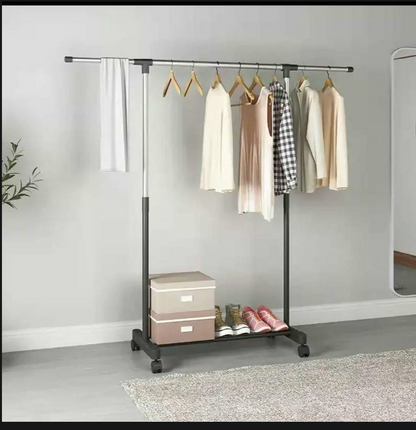 Cannoli Coat rack, clothes rack, clothes rail, clothes rack, roller wardrobe, metal, shelf, pull-out, mobile, heavy-duty, wardrobe stand on wheels