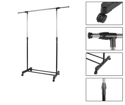 Cannoli Coat rack, clothes rack, clothes rail, clothes rack, roller wardrobe, metal, shelf, pull-out, mobile, heavy-duty, wardrobe stand on wheels