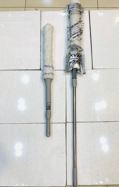 Self Wringing Mop for Floor Cleaning Wet Mop with 50 Inch Long Handle Highly Absorbent Cotton Thread Floor Mop with 2 Reusable Heads for Floor Cleaning for Cleaning Hardwood Tile Marble