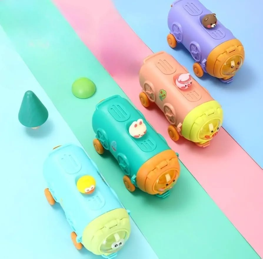 Cute Cartoon Bus Water Bottle 500ml with Strap  Random Colours