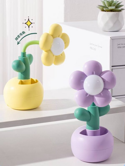 【3C VictoryEagle】4 Colors Warm Yellow Cute Flower Night Light/Mini Eye Protection Bedside Atmosphere Lamp